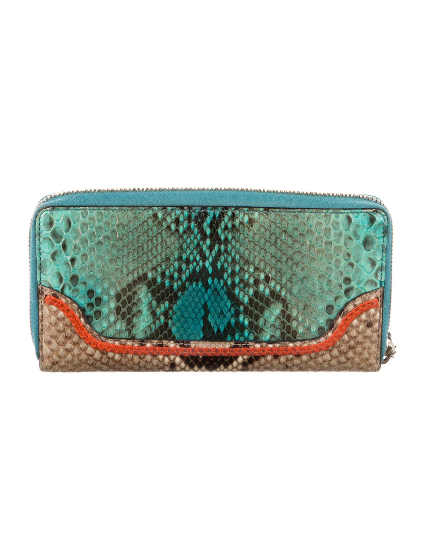 Gucci Blue Python Continental Wallet