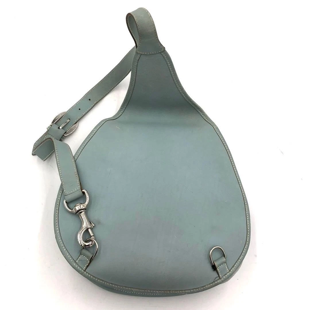 Gucci Tom Ford era grey leather & suede 1955 Horse-bit messenger/sling backpack