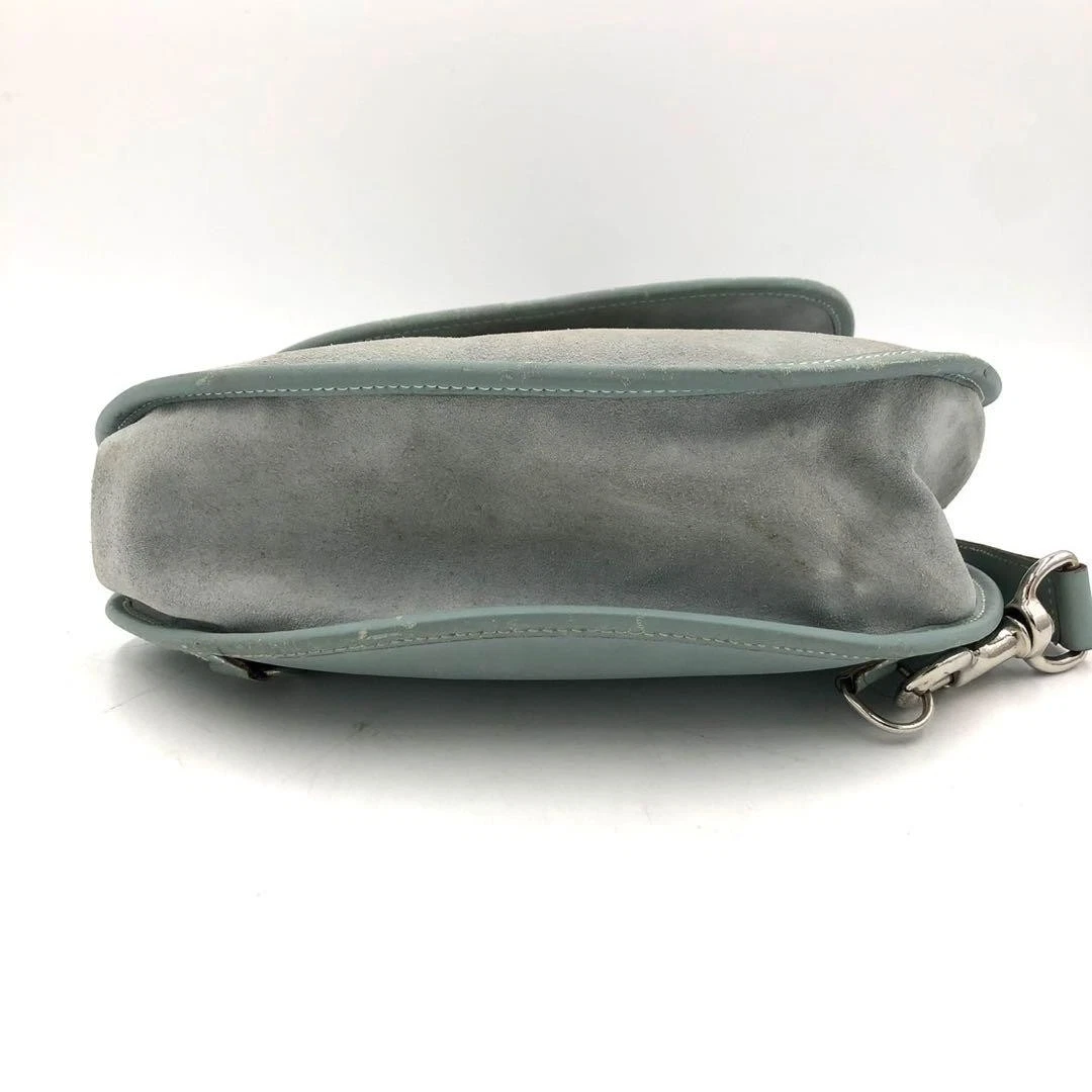 Gucci Tom Ford era grey leather & suede 1955 Horse-bit messenger/sling backpack