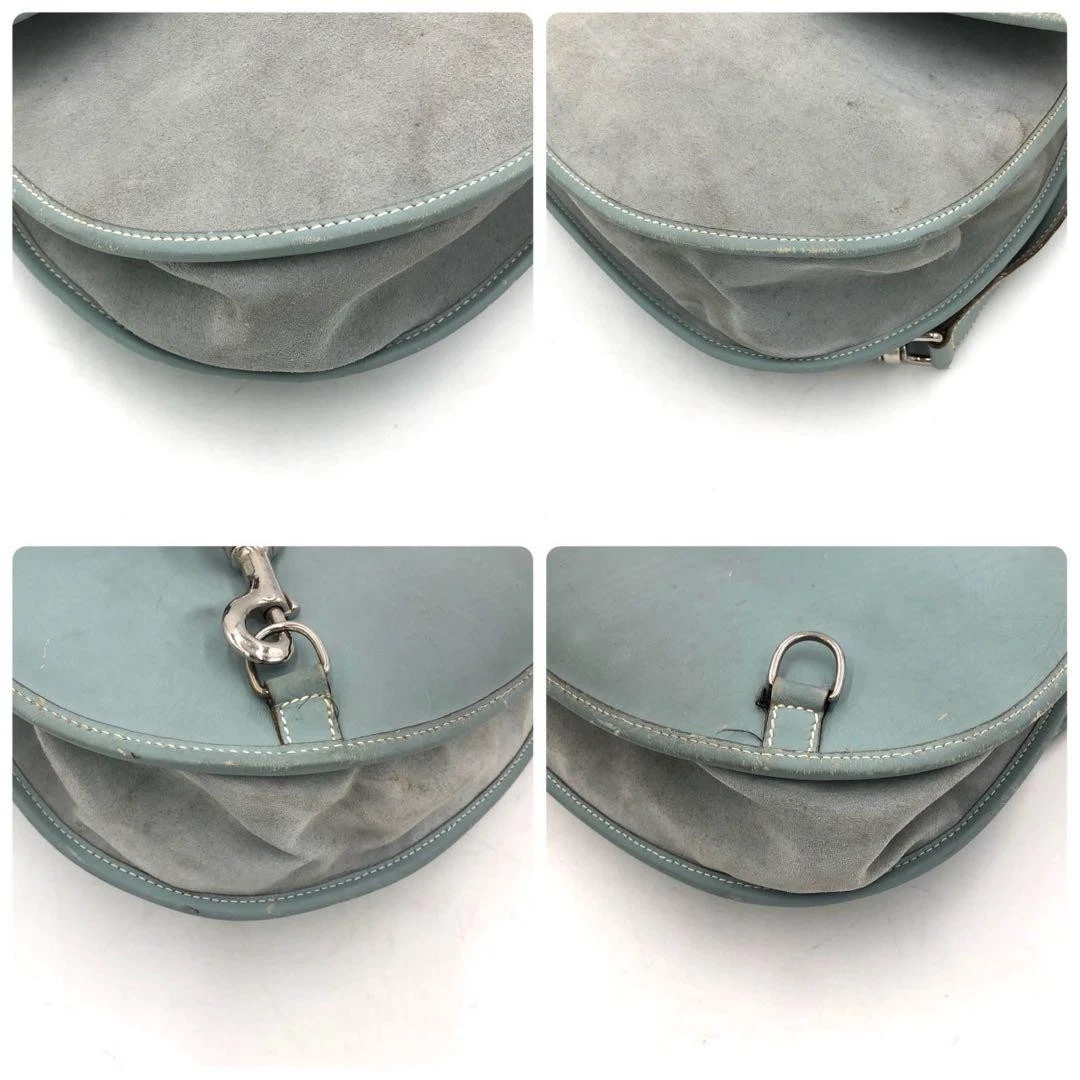 Gucci Tom Ford era grey leather & suede 1955 Horse-bit messenger/sling backpack