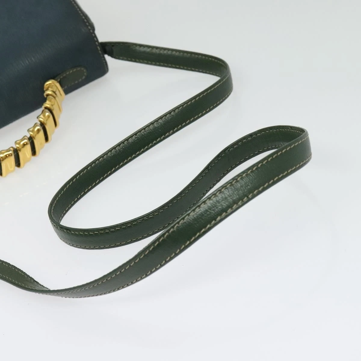 Loewe green & navy color block Velazquez two-way satchel