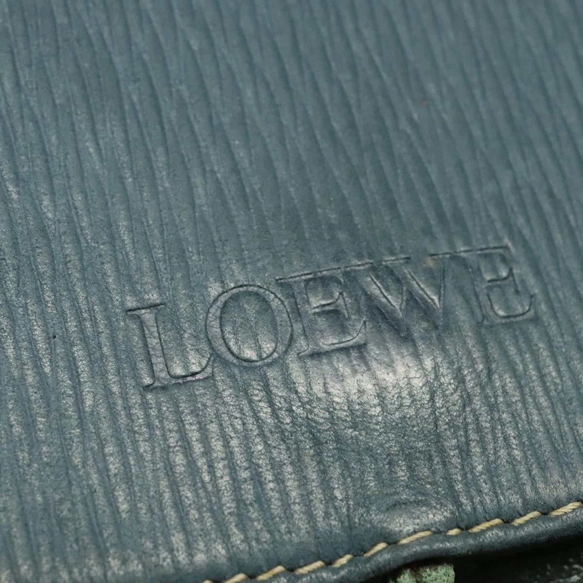 Loewe green & navy color block Velazquez two-way satchel