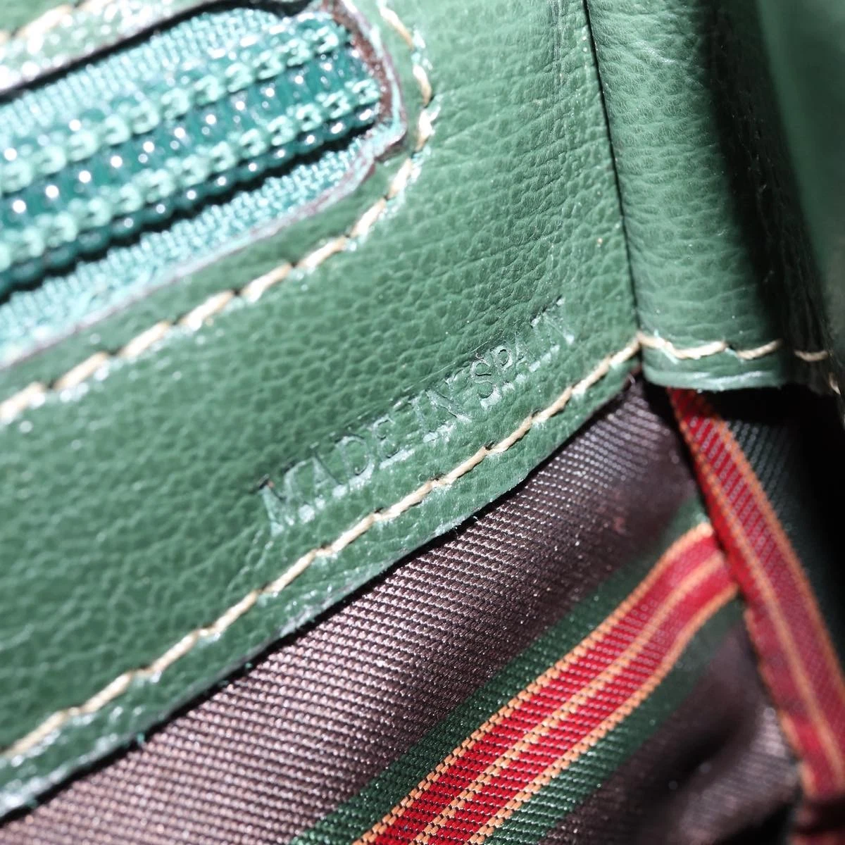Loewe green & navy color block Velazquez two-way satchel