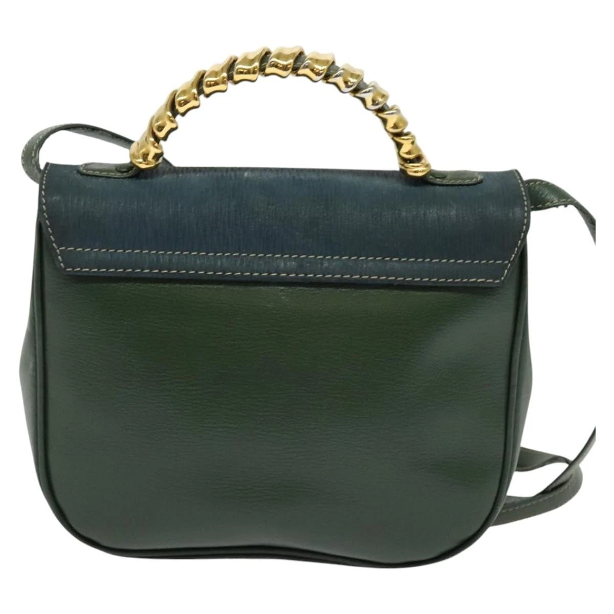 Loewe green & navy color block Velazquez two-way satchel