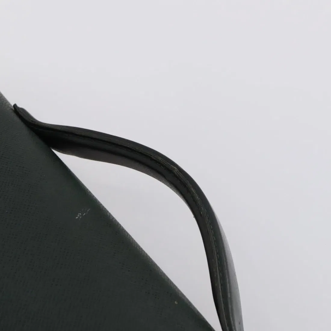 Louis Vuitton green leather top handle satchel with pockets