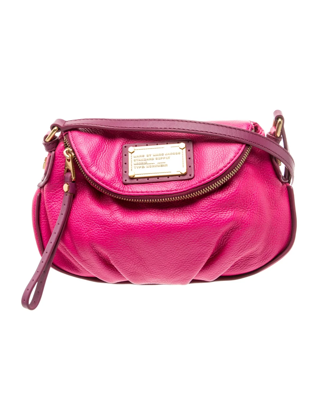 Marc Jacobs hot pink leather pouch style crossbody