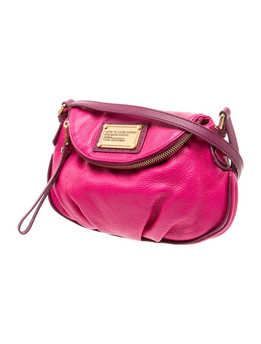 Marc Jacobs hot pink leather pouch style crossbody