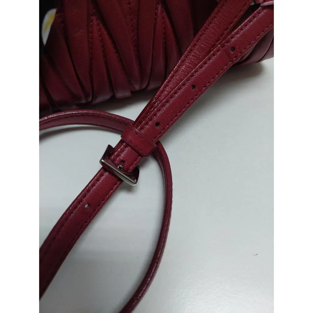 Miu Miu red matelassé leather two way mini satchel