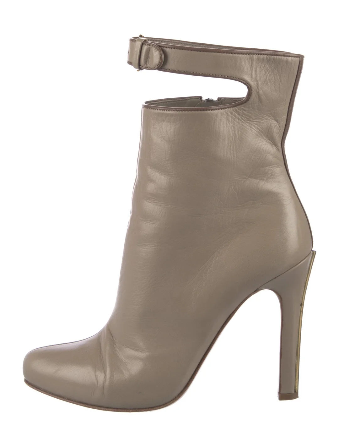 Miu Miu taupe leather ankle boots in size 38