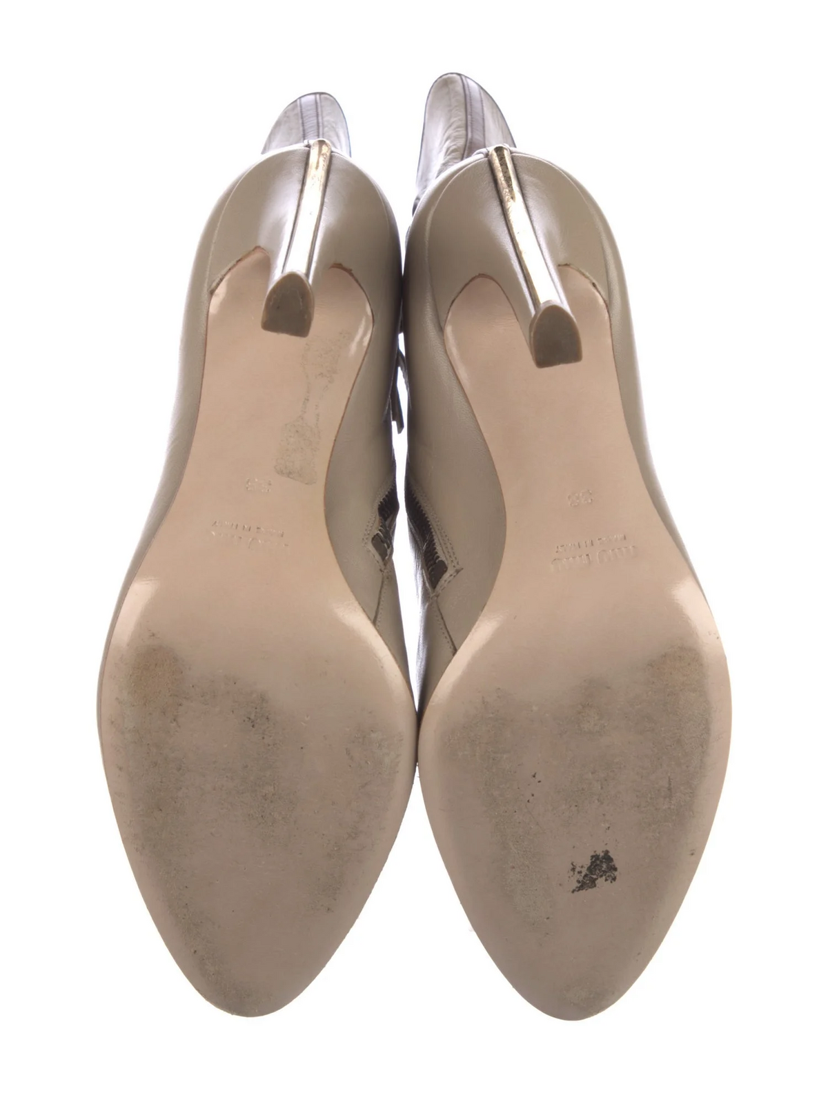 Miu Miu taupe leather ankle boots in size 38