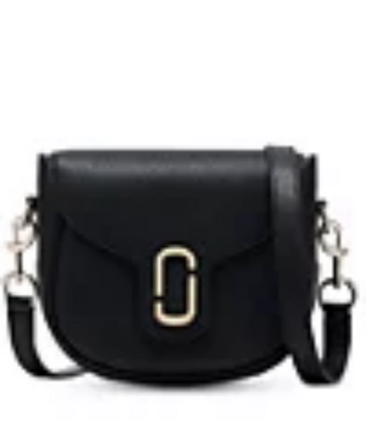 Marc Jacobs NWT black colored pebbled leather saddle bag