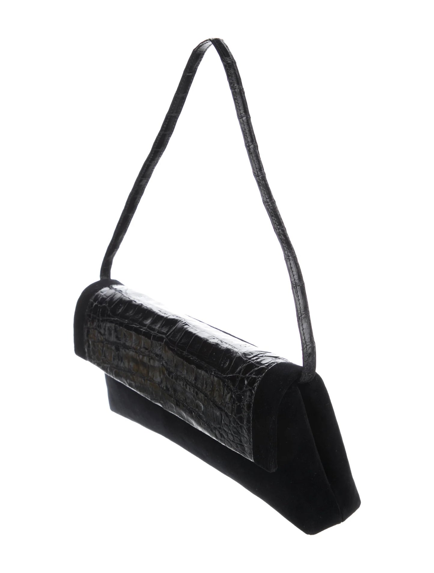Nancy Gonzalez black crocodile leather shoulder bag