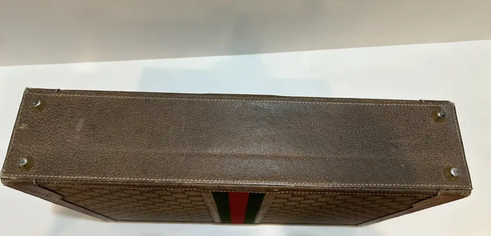 RARE Gucci brown Guccissima print Ophidia laptop bag/briefcase