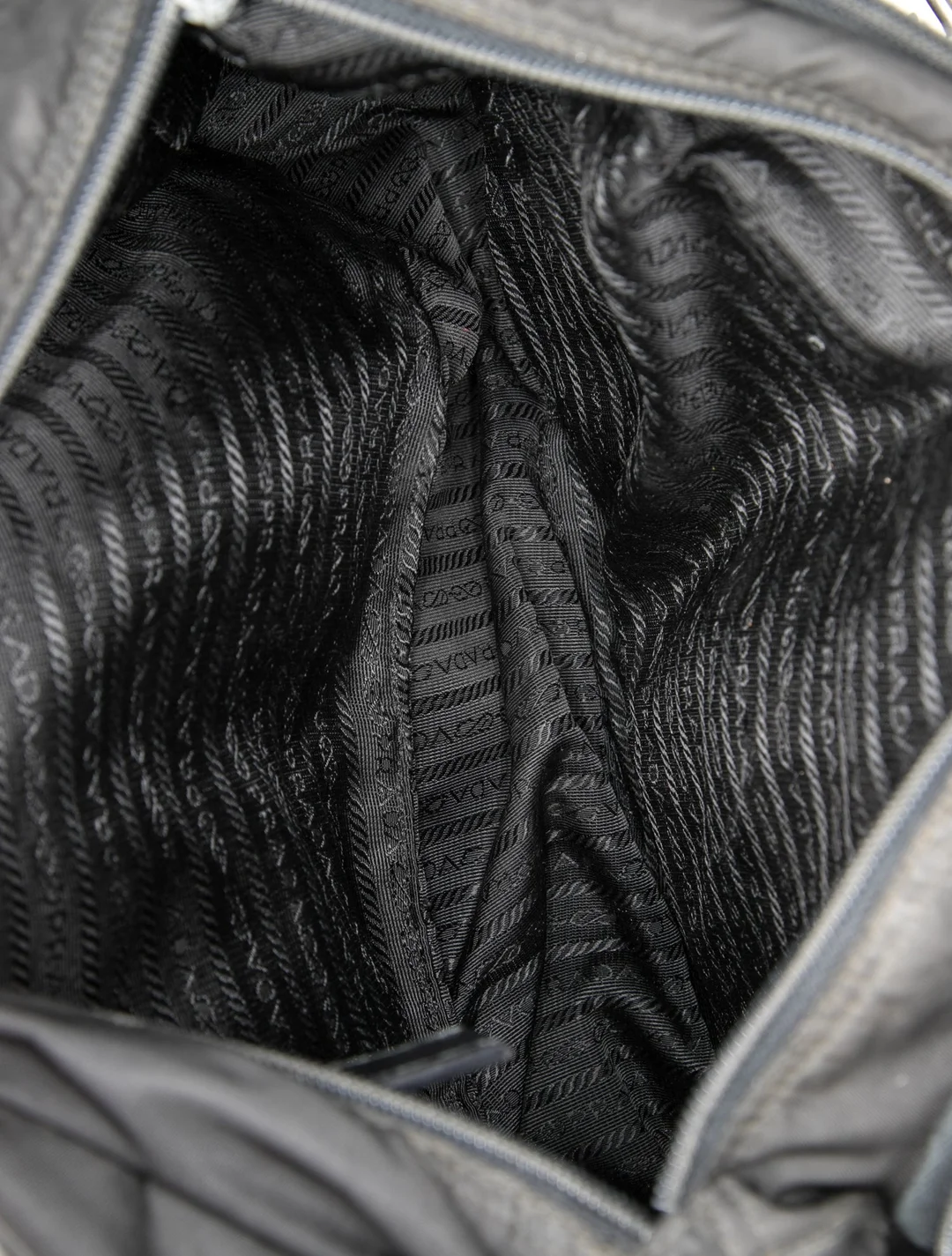 Prada black nylon roomy unisex messenger bag