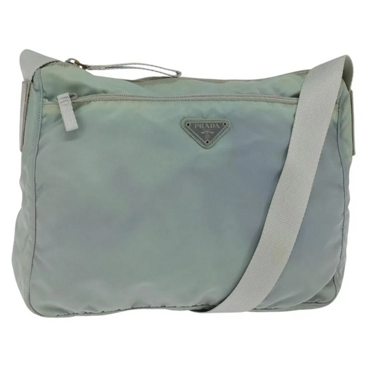 Prada light blue nylon & gold leather re-edition 2000 crossbody