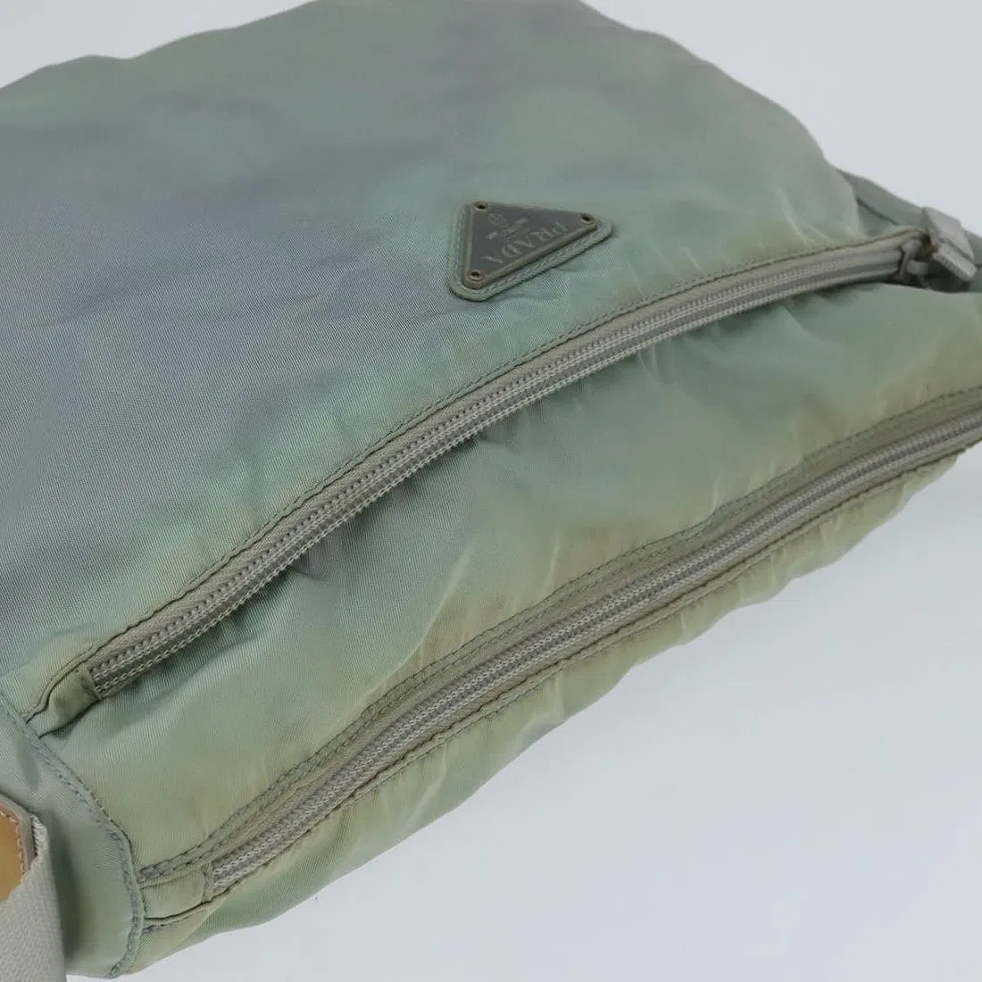 Prada light blue nylon & gold leather re-edition 2000 crossbody