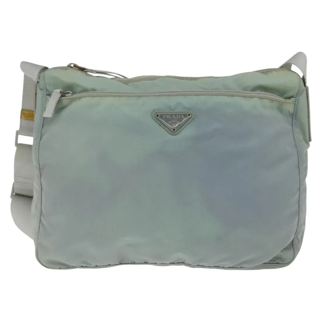 Prada light blue nylon & gold leather re-edition 2000 crossbody