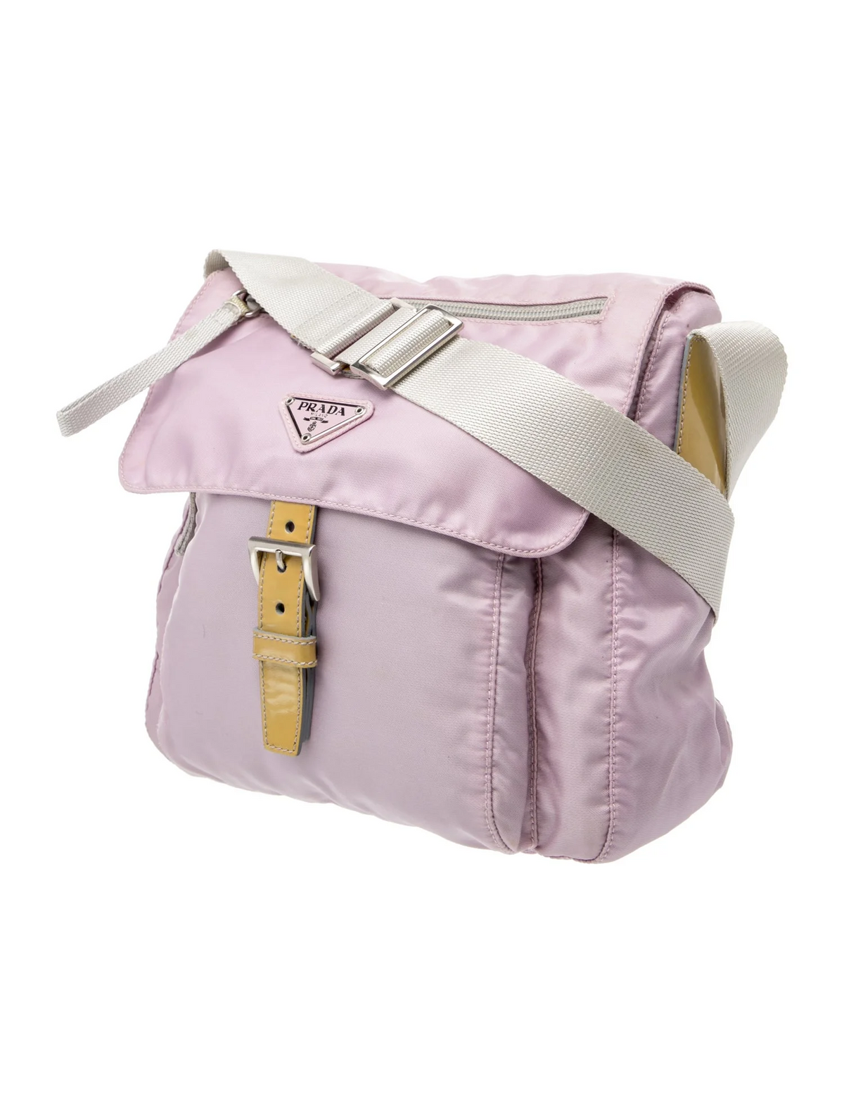 Prada Purple Nylon Messenger Bag with Chrome
