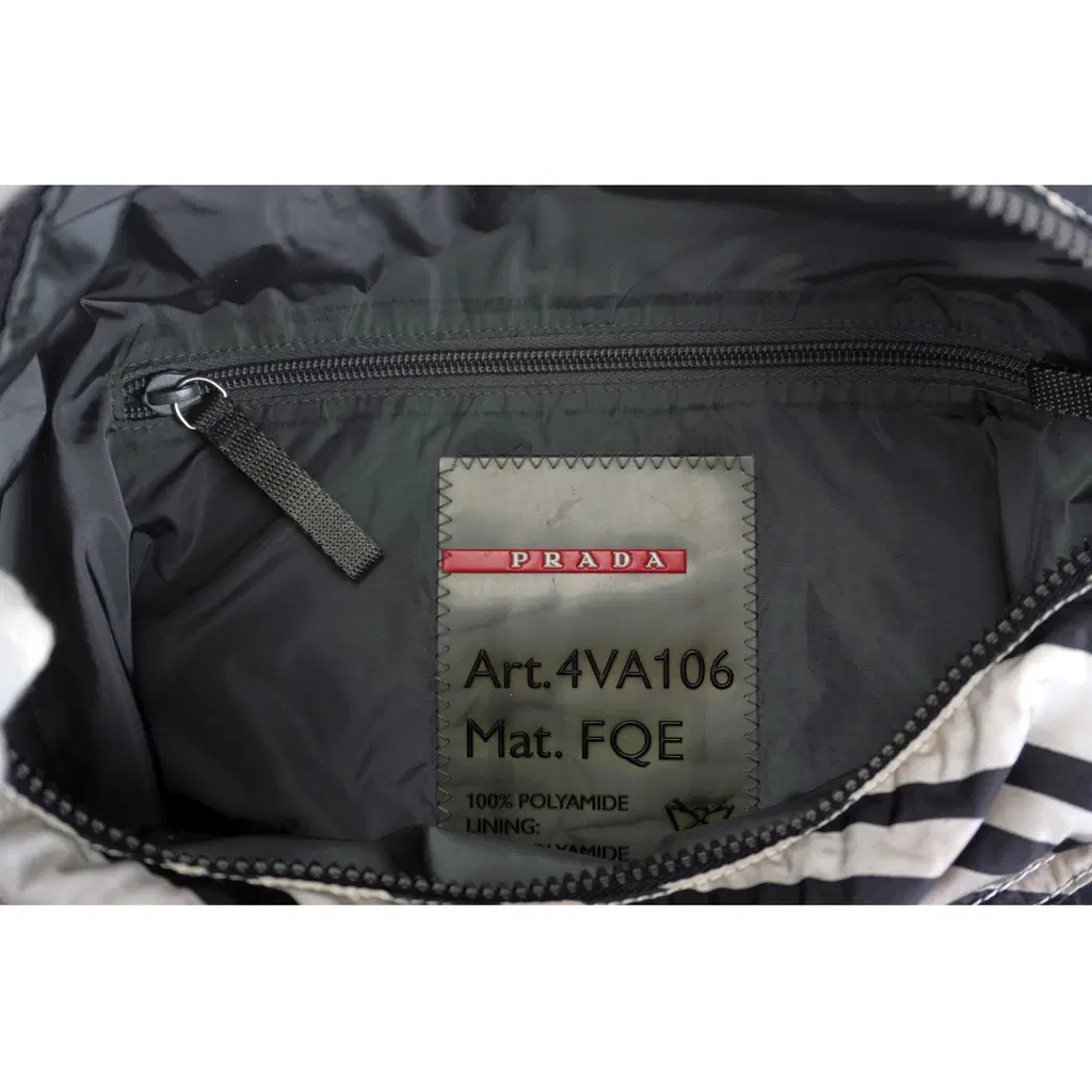 Prada multi-color print zip top satchel