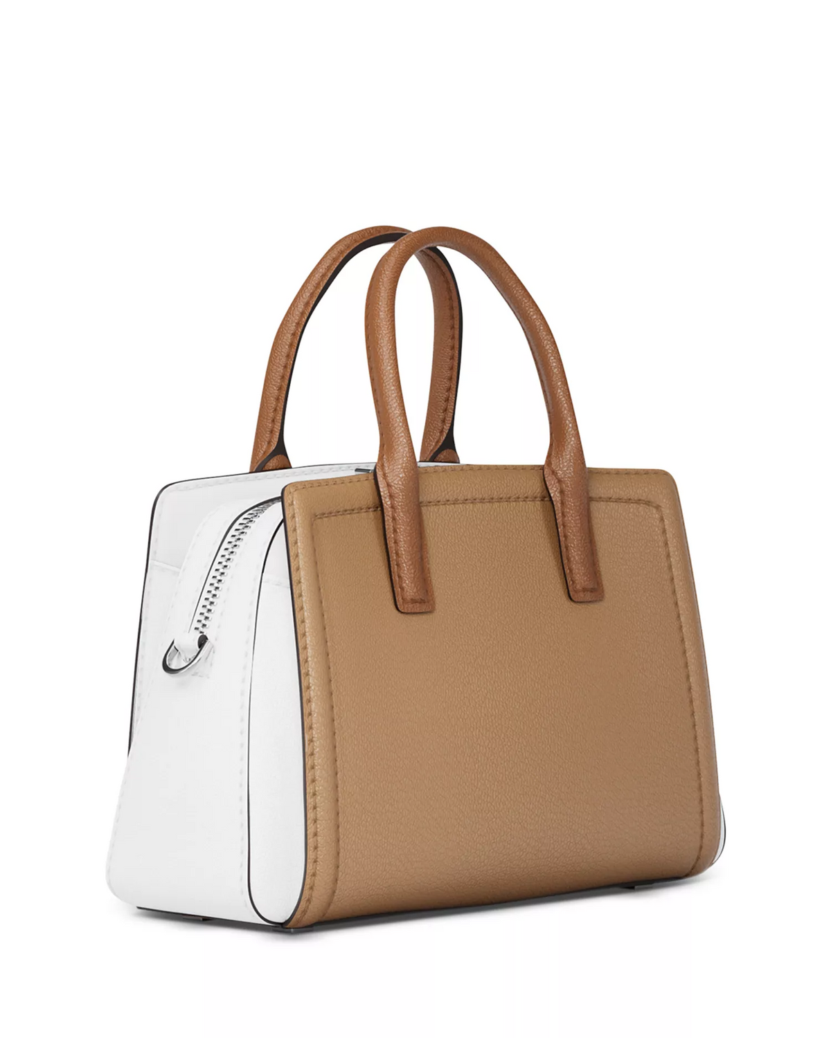 Michael Kors NWT Tan & White Leather Color block Laila Two-way Satchel