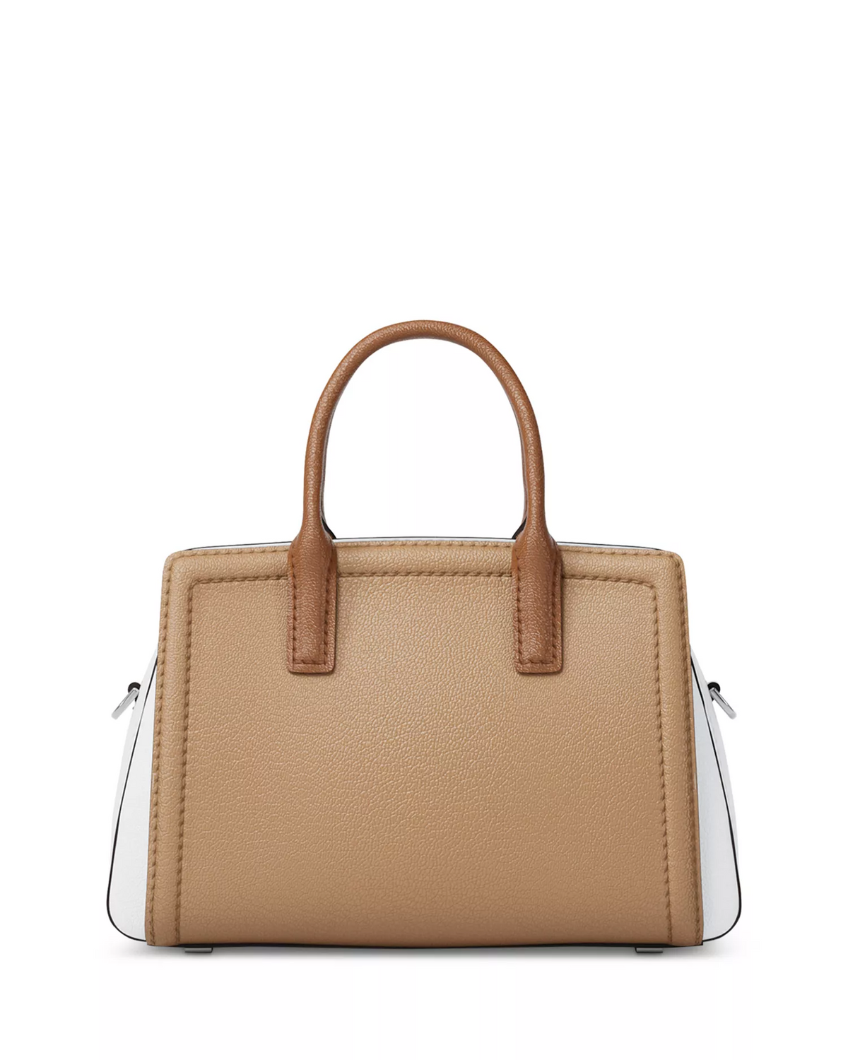 Michael Kors NWT Tan & White Leather Color block Laila Two-way Satchel