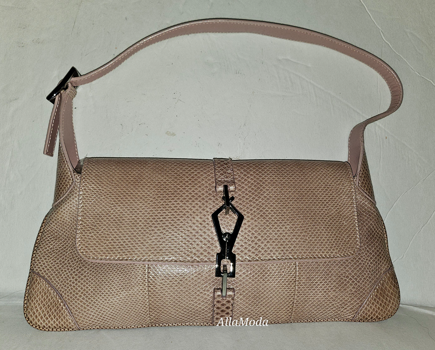 Gucci 1990s Tom Ford camel lizard exotic leather Jackie bag