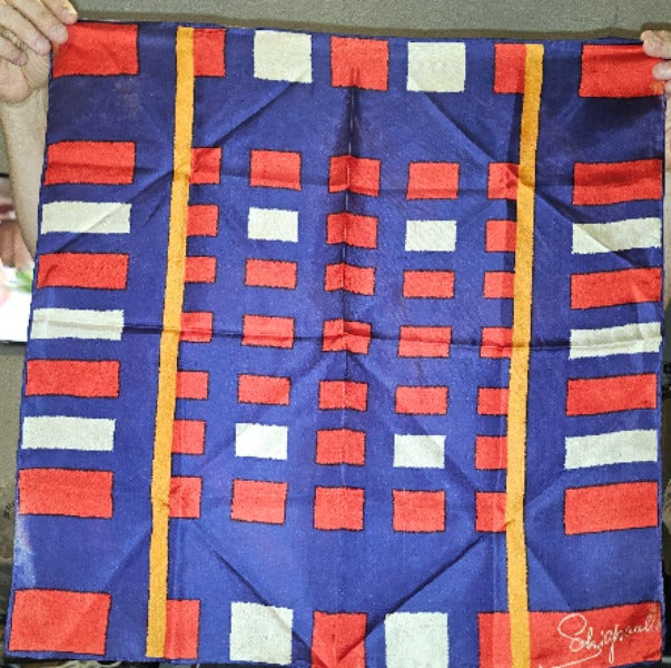 Schiaparelli amazing 1960s silk scarf with bold geometric print