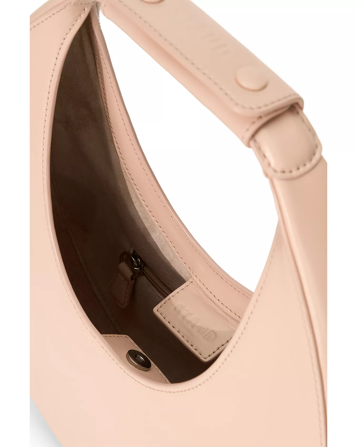 Staud NWT pink leather crescent moon shaped hobo bag!