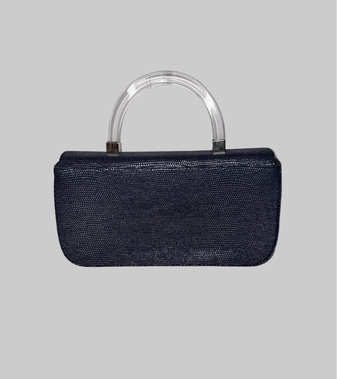 Stuart Weitzman blue shark skin leather two-way baguette