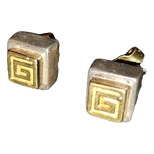 18K yellow gold & sterling Givenchy earrings                                    400/500