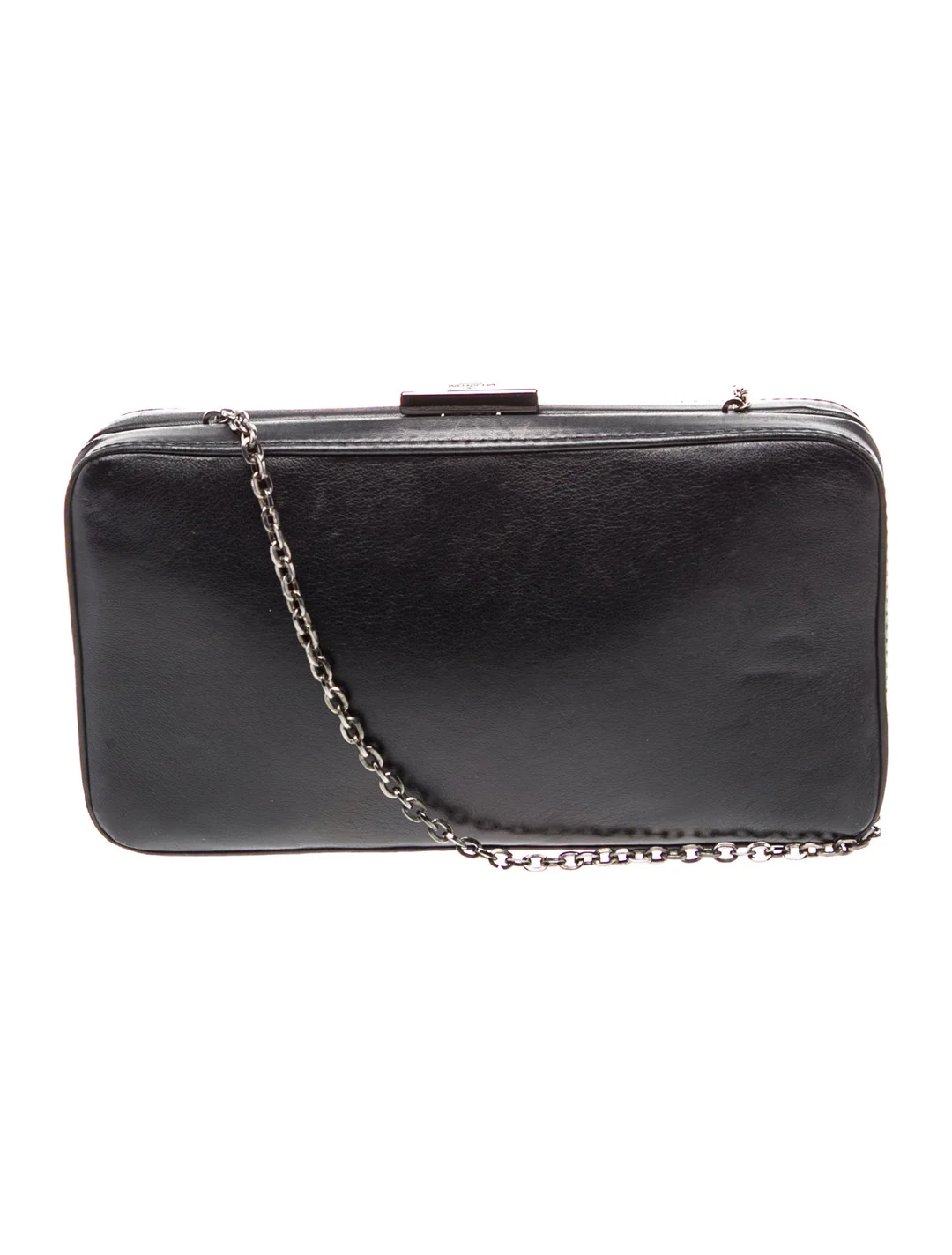 Valentino Black Leather Rockstud Minaudiere w/ Crystal Accents