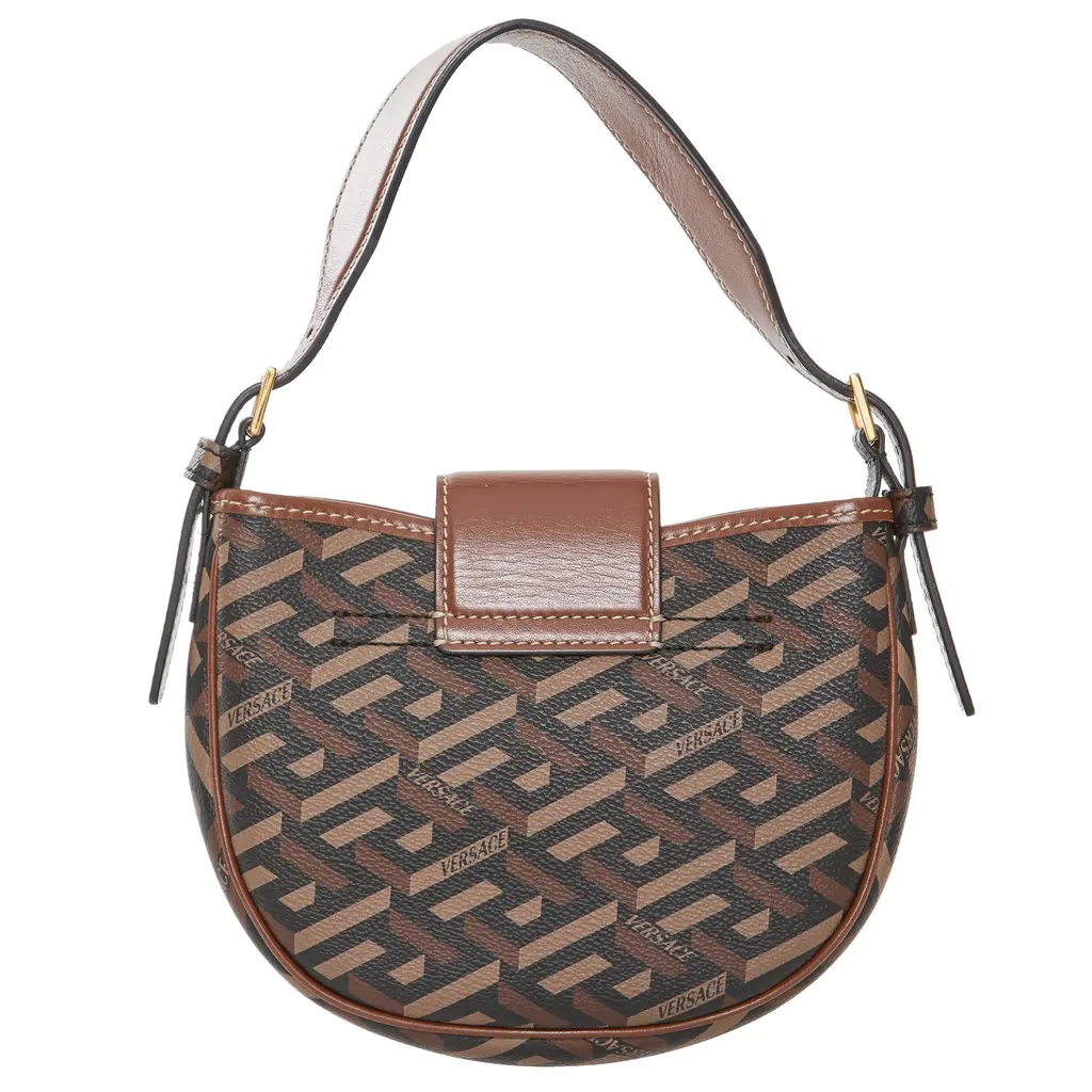 Versace 'La Greca Signature' Two-Way Shoulder Bag in brown