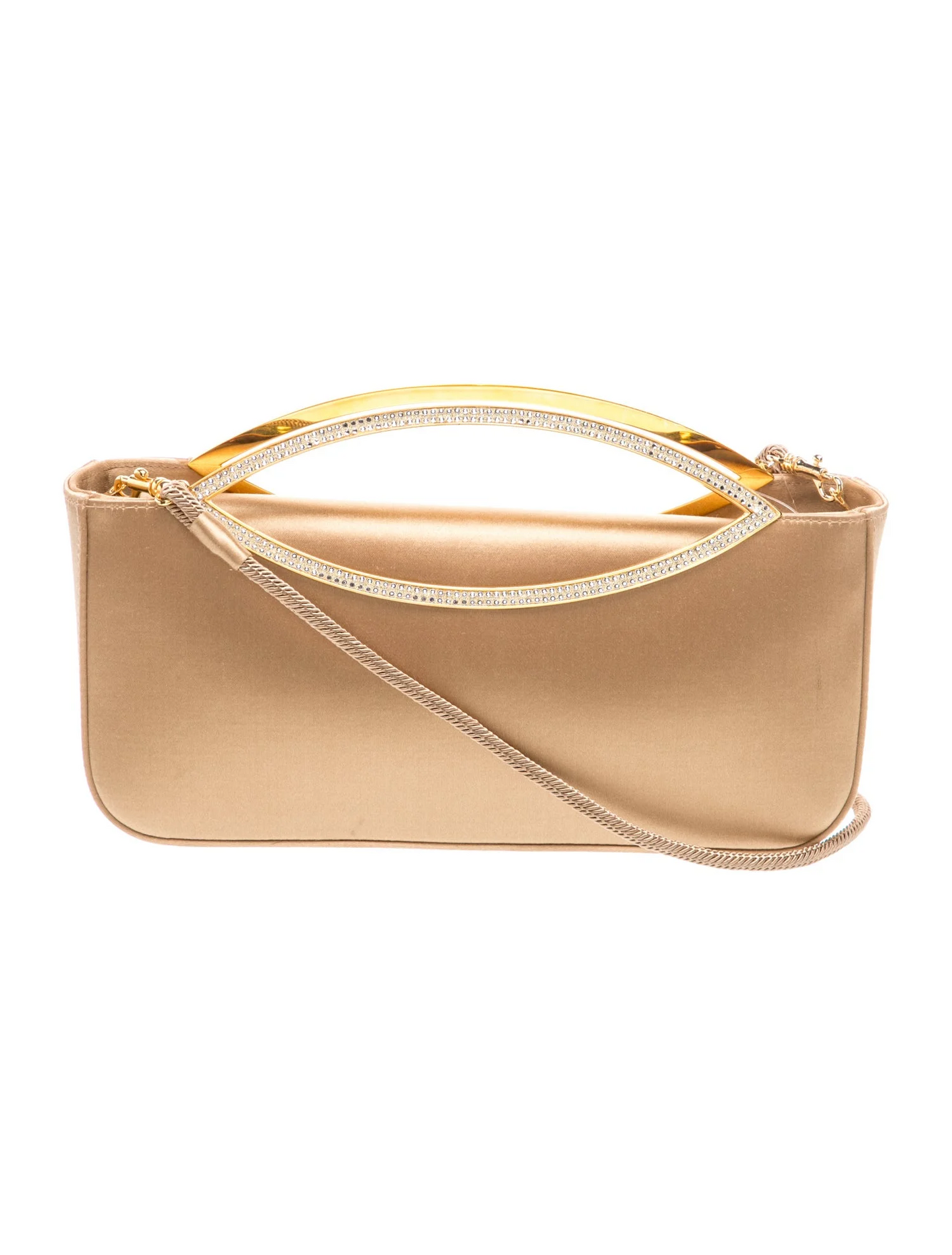 Stuart Weitzman Two-way Top Handle Evening Bag w/ Swarovski Crystal Embellishments