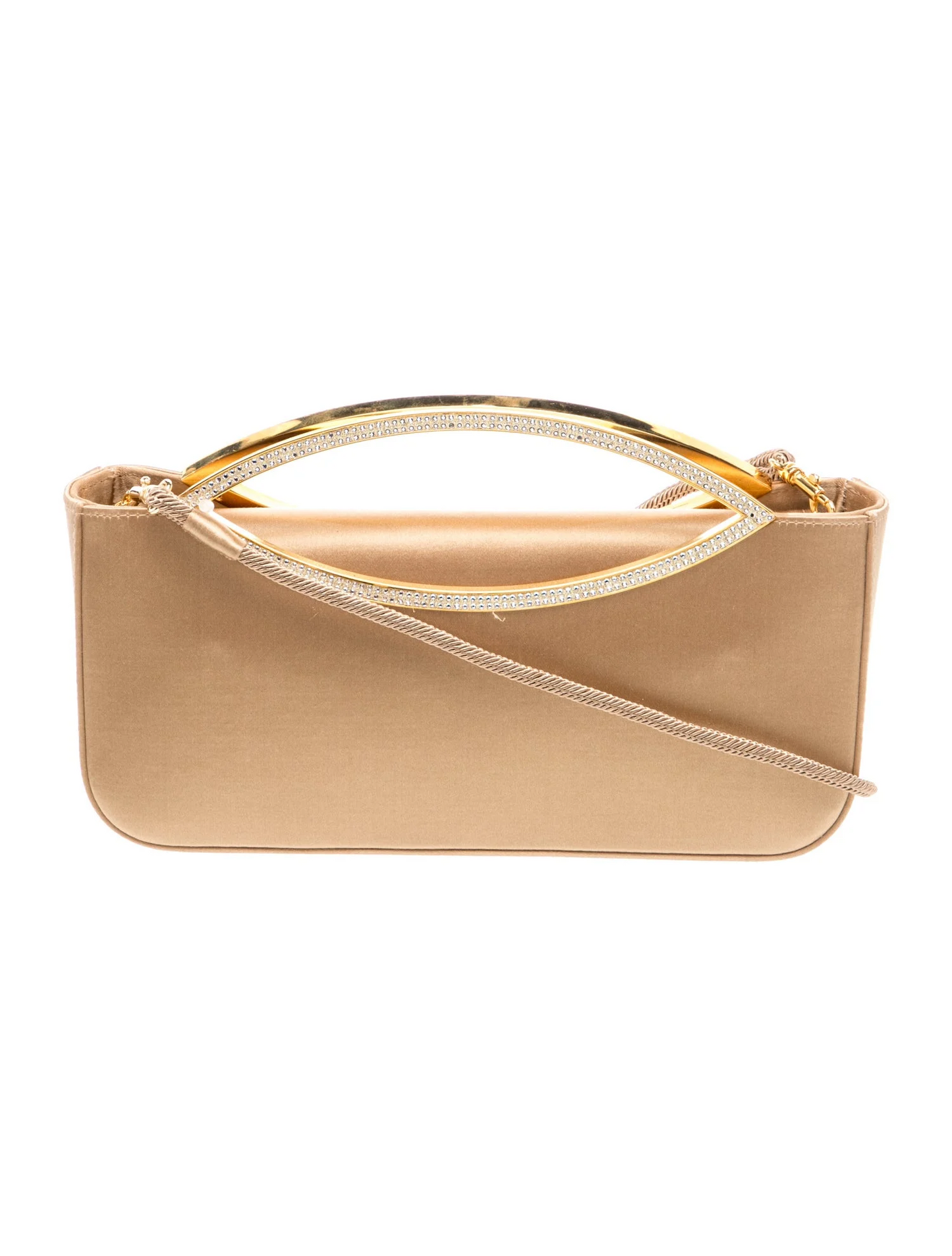 Stuart Weitzman Two-way Top Handle Evening Bag w/ Swarovski Crystal Embellishments