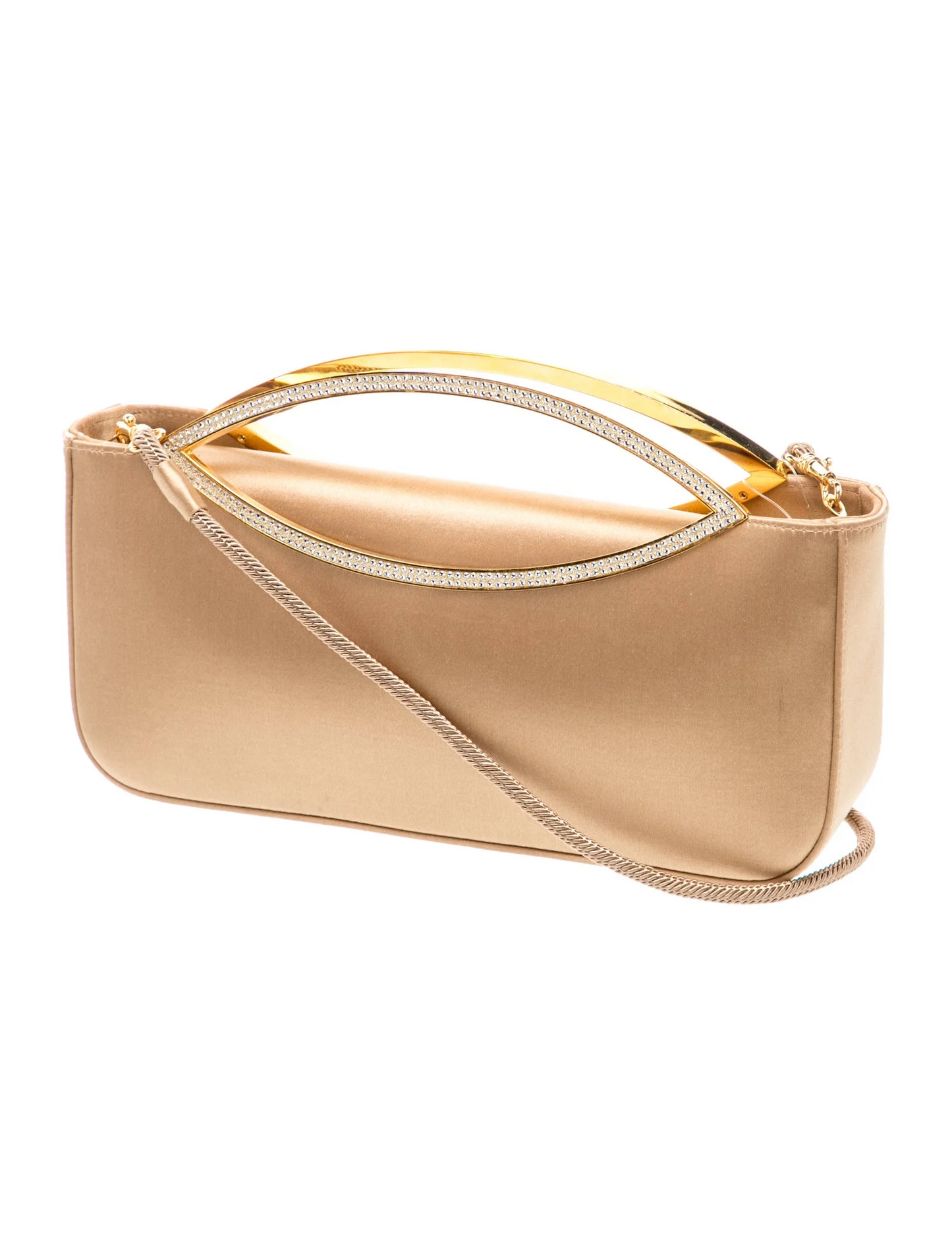 Stuart Weitzman Two-way Top Handle Evening Bag w/ Swarovski Crystal Embellishments