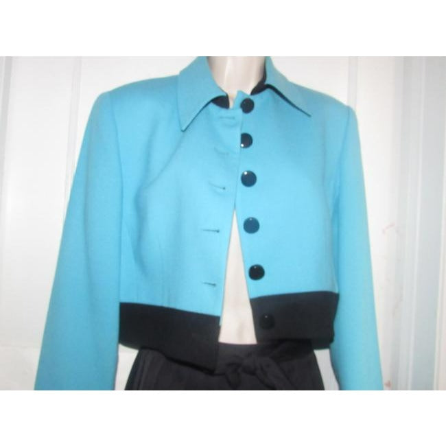 Dior Turquoise Blue And Black Wool Blazer