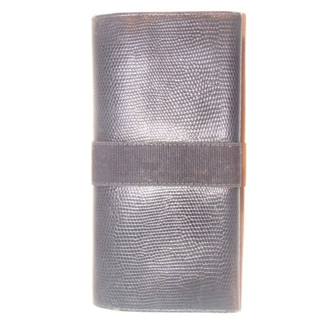 Salvatore Ferragamo Navy Blue Textured Leather Vintage Vara Bi Fold Wallet