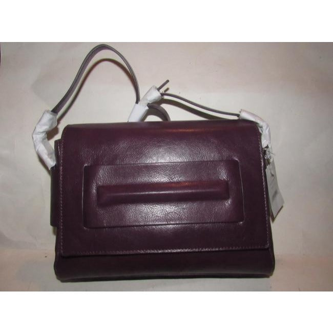 Halston Boysenberry Leather Two-Way Cross Body Bag