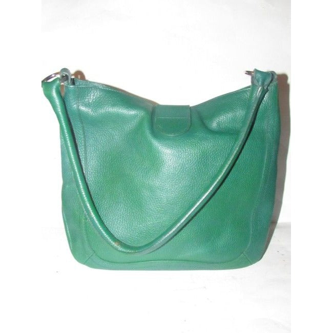 Furla Pursesdesigner Purses Deep Green Leather With Bold Chrome Accents Shoulder Bag