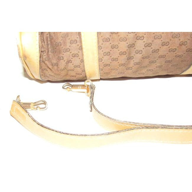 Gucci Boston Bag Guccissima Two Way Brown Micro G Print Canvas And Leather Satchel