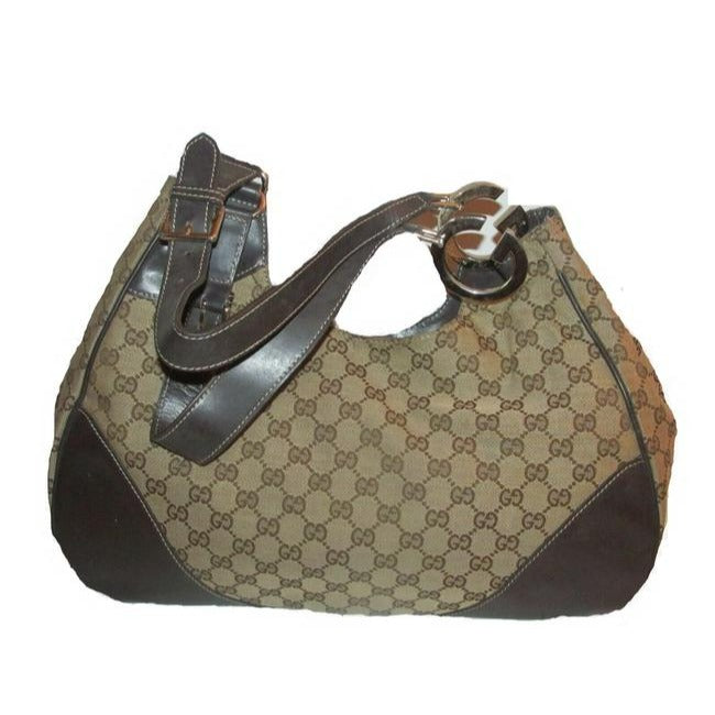 Gucci Top Handle Xl W Canvasleather Metal G Accents Brown Guccissima Print Leather Tote