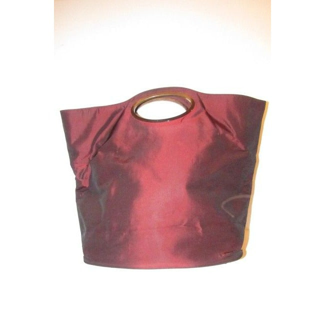 Gucci Xl Bucket Bag Graduated Fabric Leather With Punch Holes Metallic Burgundy Gold Tote