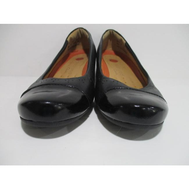 Clarks Black Unstructured Midnight Blue Slip On Cushioned Wedge Pumps Size Us