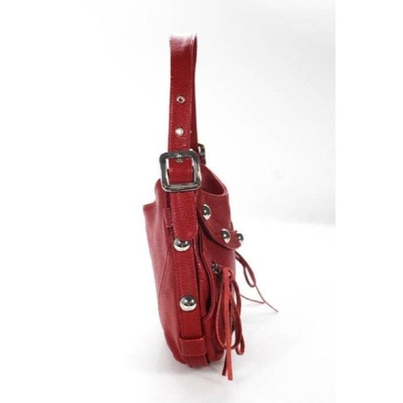 Botkier TRIGGER Red Buttery Soft Textured Leather Hobo Shoulder Bag