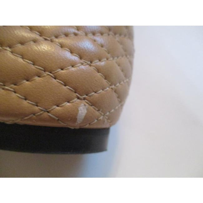 Linea Paolo Tan And Black Patent Camel Quilted Square Toe Ballet Flats Size Us