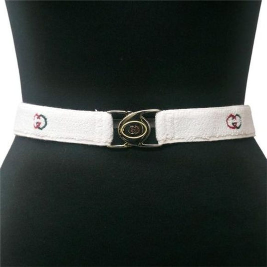 Gucci NOS White Terry Cloth & Red Green Enamel