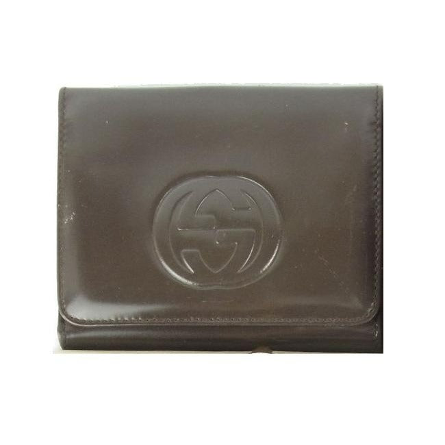 Gucci Brown Patent Leather Vintage Wallet