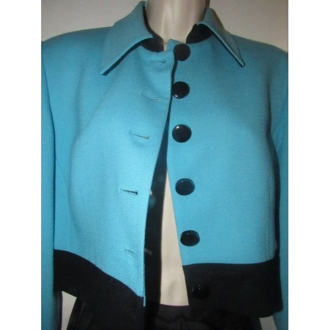 Dior Turquoise Blue And Black Wool Blazer