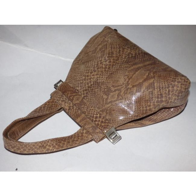 Stuart Weitzman Vintage Pursesdesigner Purses Python Leather In Shades Of Brown Clutch