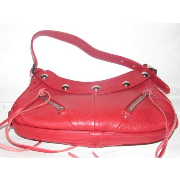 Botkier TRIGGER Red Buttery Soft Textured Leather Hobo Shoulder Bag